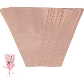60 Pcs Flower Bouquet Wrapping Paper,Flower Bouquet Sleeve,Kraft paper flower bouquet bag for flower shop, shopping mall flower packaging,Mother's Day, Valentine's Day(brown)