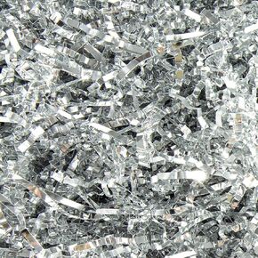 ccHuDE 100g Crinkle Paper Shredded Papers Crinkle Cut Paper Shred Filler Small Metallic Shred Filler Gift Basket Tissue Paper Filler for Gift Wrapping Silver
