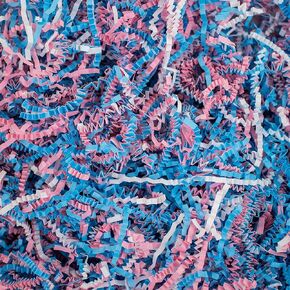MagicWater Supply - 2 LB - Baby Blend - Pink, Blue and White Blend of Crinkle Cut Paper Shred Filler great for Gift Wrapping, Basket Filling, Birthdays, Weddings, Anniversaries, Valentines Day