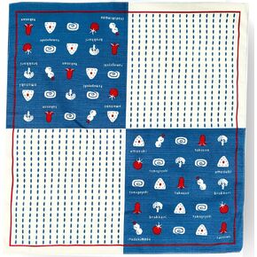 Furoshiki Wrapping Cloth 100% Cotton Fabric,Lunch Cloth,Bento,Onigiri,Blue,Made in Japan 19.6"x19.6"