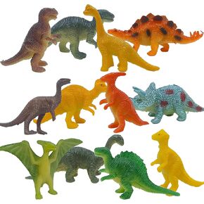 12 Pack Colorful Dinosaur Figures, Non-Toxic Mini Dinosaur Toys for Kids 3-5, Realistic Dinosaur Models, Educational Dinosaur Figures, Dinosaur for Toddler Toys, BPA-Free Kids Figures