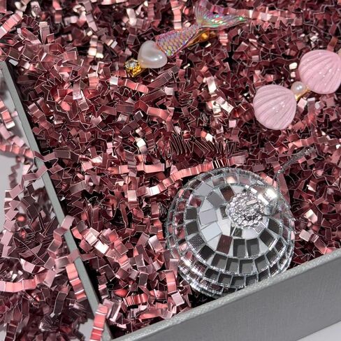 Kalyamo 1/2 LB(8oz) Rose Gold Metallic Crinkle Shred Cut Paper Sophosticated Color for Luxury Sparkle Gifts & Decor in Saudi Arabia
