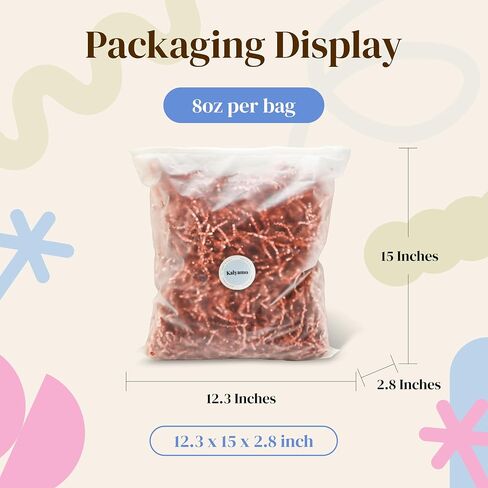 Kalyamo 1/2 LB(8oz) Rose Gold Metallic Crinkle Shred Cut Paper Sophosticated Color for Luxury Sparkle Gifts & Decor in Saudi Arabia