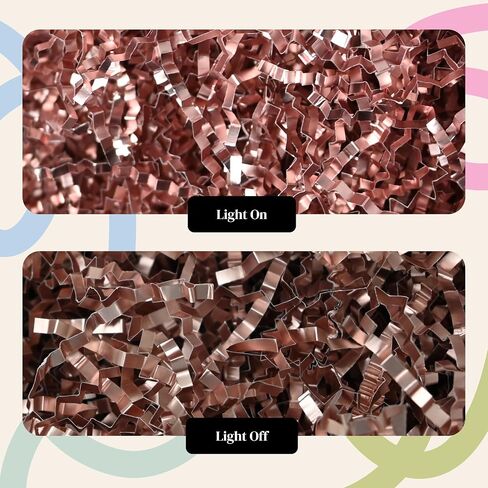 Kalyamo 1/2 LB(8oz) Rose Gold Metallic Crinkle Shred Cut Paper Sophosticated Color for Luxury Sparkle Gifts & Decor in Saudi Arabia