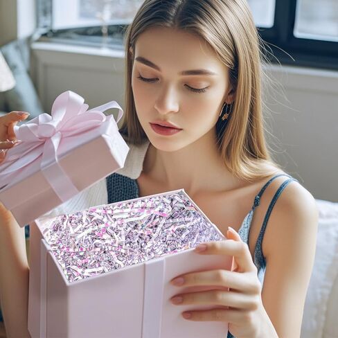 Shredded Paper Filler for Gift Baskets, Crinkle Cut Paper Shred Filler, Gift Basket Box Filler for Birthday Wedding Christmas Thanksgiving Mother's Day (4 Oz, Diamond White) in Kuwait