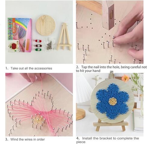 NIEYTUR String Art Kit, DIY Craft Kit for Adults Kids Beginners, Stained Pine Wood (16" x 12"), DIY Four Leaf Clover Craft Kit, Unique Gift, Craft Kit for Holidays in Saudi Arabia