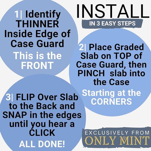 (5 Pack) Perfect Snap-Fit Graded Card Guard | 11 Colors Matte Finish | Standard PSA Slab Case Rigid Slab Protector Card Cases | Edge Bumper Guards by ONLY MINT (Black) in Saudi Arabia