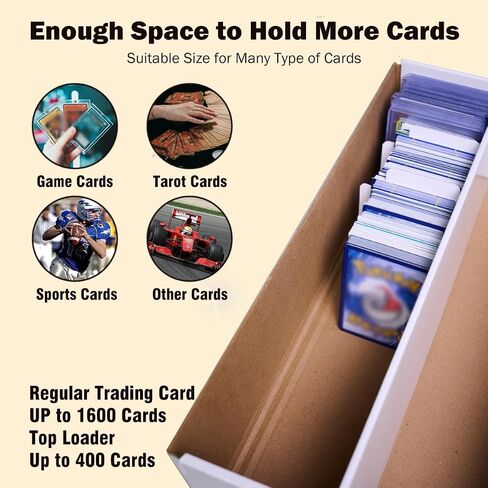NUMINA 1600 Card Storage Box Organizer for Trading Card Collection, Heavy Duty Sports Card Storage with 2 Row Sorting Tray & Cardboard Box with Dividers for TCG/Magic/Mtg (4 Pack) in Saudi Arabia