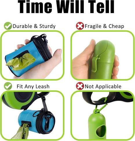 Aosbos Dog Poop Bag Holder for Leash, Dog Waste Bag Dispenser, Small Zipper Pouch with Adjustable Strap, Doggie Walking Accessories Outdoor, Black in Saudi Arabia