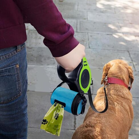 Aosbos Dog Poop Bag Holder for Leash, Dog Waste Bag Dispenser, Small Zipper Pouch with Adjustable Strap, Doggie Walking Accessories Outdoor, Black in Saudi Arabia