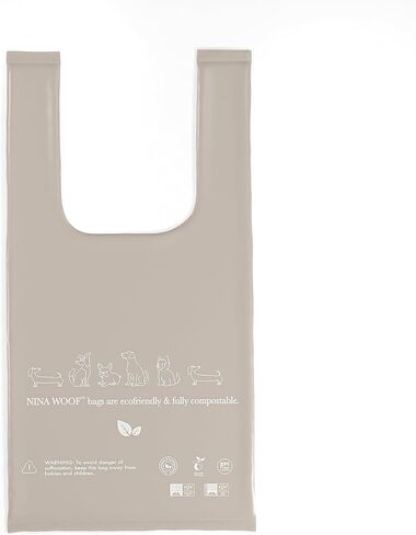 أكياس فضلات الكلاب بمقابض - 200 كيس نفايات للكلاب قابل للتحلل البيولوجي والتحلل البيولوجي لمشي الجراء، والسفر، وحقيبة قمامة الحيوانات الأليفة الفاخرة من نشا الذرة، خالية من التسرب، 38.1 سم × 20.32 سم in Kuwait