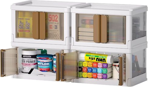 Plastic Craft Organizer Storage Box for Art & Scrapbooking Supplies, Stackable with Latching Lid - Perfect for Markers Ink Pad Ribbons Washi Tape Stickers-Clear Container bins for Craft Supplies in Saudi Arabia