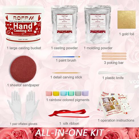 OURJAER Hand Casting Kit for Couples, Kids Hand Mold Kit, Romantic Hand Casting Kit, DIY Casting Products for Wedding, Anniversary, Hand Molding Kit, Valentines Day, Christmas (A022-Hand Casting-A) in Saudi Arabia