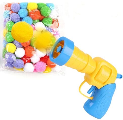 Cat Tear Toy Ball, Interactive Toy, Selfie Toy, Soothing and Silent Ball, Silent Plush Elastic Ball, Anti bite cat Tear Rod, Including 1 Toy Firing Gun and 30 Firing Balls (Blue) in Saudi Arabia