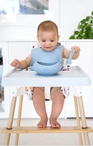 مسند قدم للكراسي العالية من Woodsi Footsi لـ IKEA Antilop، مسند للقدمين من خشب الخيزران، ارتفاع قابل للتعديل، ملحقات للكراسي العالية، مسند قدم مناسب بزوايا مستديرة in Kuwait