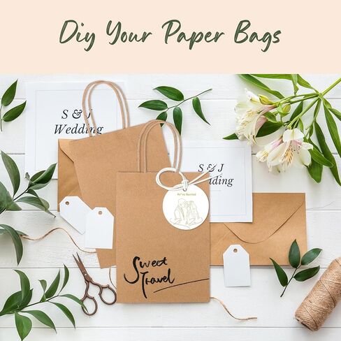 GSSUSA Large White Paper Bags 16x6x12'' 200Pcs Recycled Gift Bags Kraft Bag With Handles For Business, Party, Boutique, Retail, Wedding, Shopping, Halloween, Christmas in Saudi Arabia