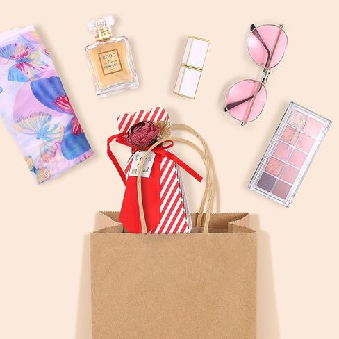 GSSUSA Large White Paper Bags 16x6x12'' 200Pcs Recycled Gift Bags Kraft Bag With Handles For Business, Party, Boutique, Retail, Wedding, Shopping, Halloween, Christmas in Saudi Arabia