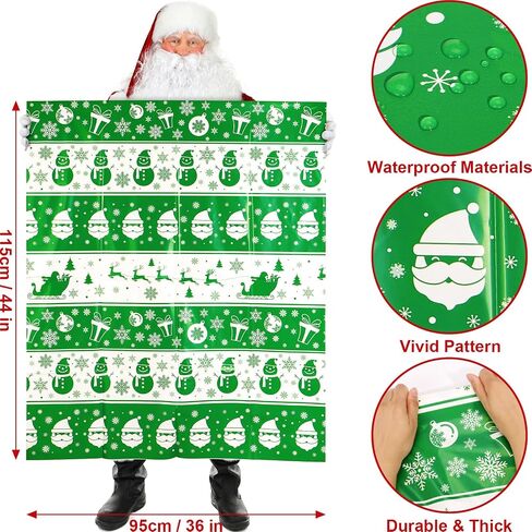 Extra Large Christmas Gift Bags - 8 PCS Jumbo Gift Bags 36" x 44" Oversized Giant Xmas Bags with Tags & Ties Holiday Gift Bags Christmas Decoration Huge Santa Wrapping Bag for Big Gifts, Goodie, Party in Kuwait