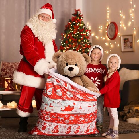 Extra Large Christmas Gift Bags - 8 PCS Jumbo Gift Bags 36" x 44" Oversized Giant Xmas Bags with Tags & Ties Holiday Gift Bags Christmas Decoration Huge Santa Wrapping Bag for Big Gifts, Goodie, Party in Kuwait