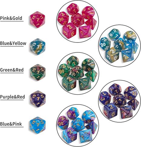 DND Polyhedral Dice for Dungeons and Dragons RPG MTG Role Playing Table Games. 7pcs in Saudi Arabia