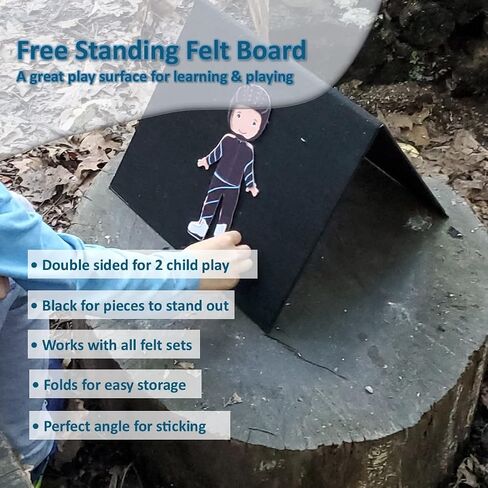 My Felt Story Felt Board for Kids | 15 x 24 Freestanding Foldable Flannel Playboard | Board Only | Storytelling Learning Play | for Preschool Classroom and Homeschooling | (Black) in Saudi Arabia