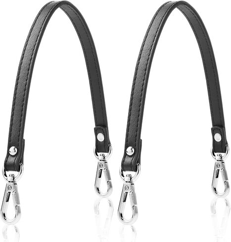 Black Leather Purse Strap Handbag Replacement Handles Leather Replacement Purse Bag Handles Black Shoulder Bag Straps with Swivel Clasps（12.6 Inch） in Saudi Arabia