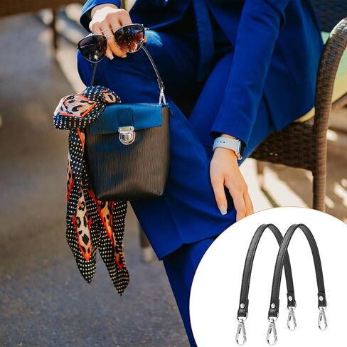 Black Leather Purse Strap Handbag Replacement Handles Leather Replacement Purse Bag Handles Black Shoulder Bag Straps with Swivel Clasps（12.6 Inch） in Saudi Arabia