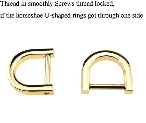 HAHIYO D-Rings with Screw Shackle Horseshoe U Shape Key Ring Purse Holder Screw in Both Sides Line up for Strap Bag in Saudi Arabia