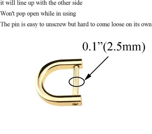 HAHIYO D-Rings with Screw Shackle Horseshoe U Shape Key Ring Purse Holder Screw in Both Sides Line up for Strap Bag in Saudi Arabia