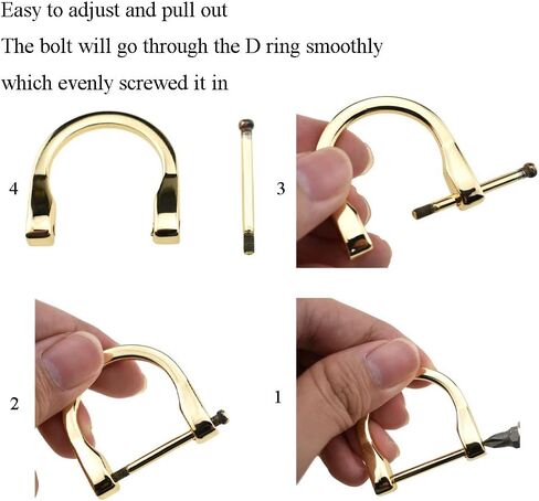 HAHIYO D-Rings with Screw Shackle Horseshoe U Shape Key Ring Purse Holder Screw in Both Sides Line up for Strap Bag in Saudi Arabia