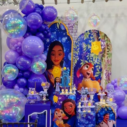 3 قطع 32 بوصة قزحي الألوان 4D بالونات كروية مستديرة لعيد الميلاد/بالونات ثلاثية الأبعاد للعام الجديد/نجمة شفافة من رقائق معدنية قابلة للطي قوس قزح/تحت البحر حورية البحر ديكور حفلات رائع in Kuwait