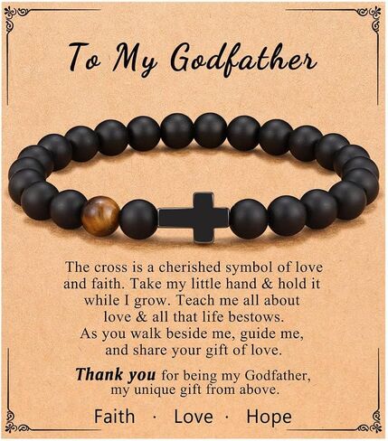 إلى ابني/مكافأة الابن سوار من الأم عين النمر سوار هدايا عيد ميلاد لابن قابل للتعديل سوار مطرز سوار الحجر الطبيعي التخرج هدايا عيد الميلاد للرجال in Kuwait