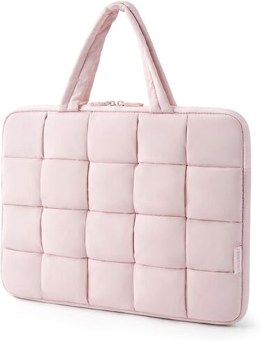 BAGSMART 15.6 Inch Laptop Case, Lightweight Puffy Laptop Sleeve with Handle, Macbook Case Sleeve Fitted with MacBook Air Pro 15 16 Inch M4 M3 M2 M1, Laptop Bag for Women Fitted with Dell,HP, Pink in Saudi Arabia