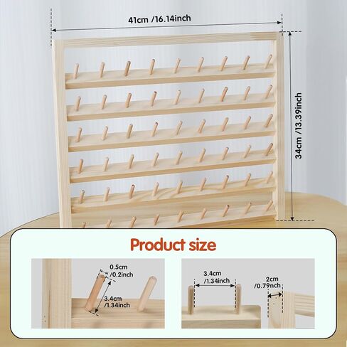 Wooden Thread Holder 48/54 Spool Wooden Thread Rack Wall Mounted Sewing Thread Holder with Screws Multi Purpose Sewing Thread Holder Organizer for Embroidery Sewing Threads Hair Band US (54 Spool *2) in Kuwait