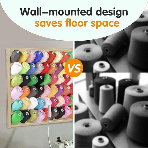 Wooden Thread Holder 48/54 Spool Wooden Thread Rack Wall Mounted Sewing Thread Holder with Screws Multi Purpose Sewing Thread Holder Organizer for Embroidery Sewing Threads Hair Band US (54 Spool *2) in Kuwait