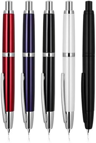 Jinhao 10 Fountain Pen with Box, Retractable Nib with Ink Converter Set (Dark Blue with Sliver Clip) (F) in Saudi Arabia