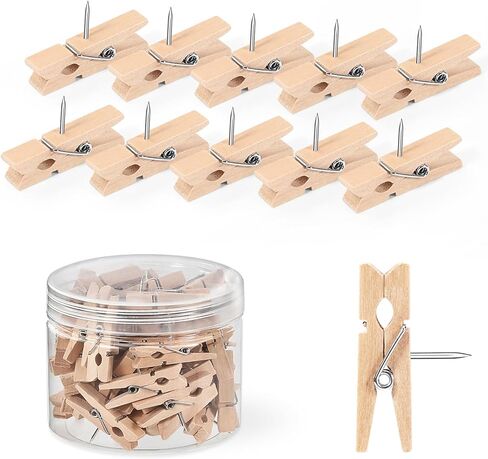 10 Colors Wooden Push Pin Clips 50pcs Colorful Cute Pushpins Fun Thumb Tacks for Bulletin Board Cork Board Wall Corkboard for Offices School Classroom Teacher Decor Supplies Accessories in Kuwait