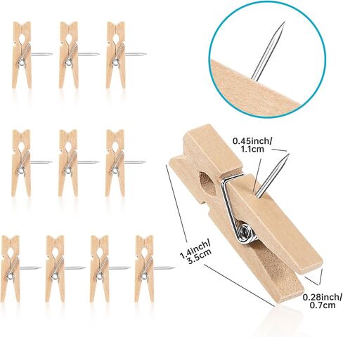 10 Colors Wooden Push Pin Clips 50pcs Colorful Cute Pushpins Fun Thumb Tacks for Bulletin Board Cork Board Wall Corkboard for Offices School Classroom Teacher Decor Supplies Accessories in Kuwait