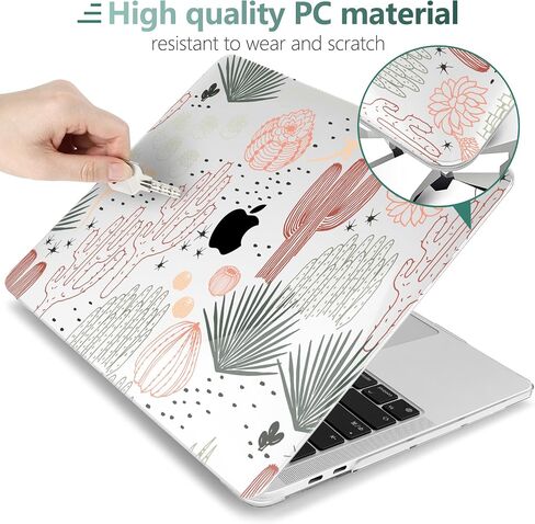 MEEgoodo Case for MacBook Pro 13 inch Case 2022 2021 2020 New A2338 M2/M1 A2251 A2289, Laptop Hard Shell Cases with Keyboard & Camera Cover Compatible with 13 inch MacBook Pro Case, Cacti in Saudi Arabia