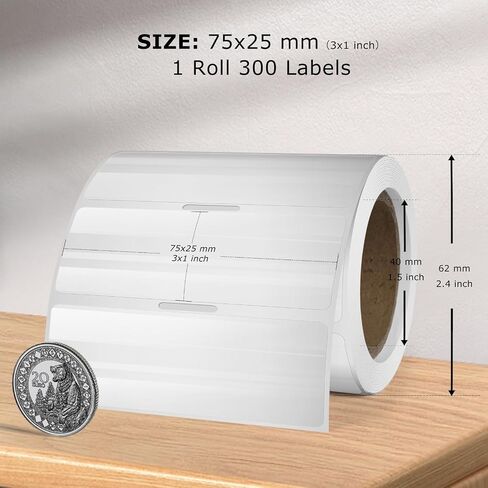 Transparent Thermal Labels 3 × 2 Inch Self Adhesive Printer Clear Stickers Vinyl Waterproof Roll Decals Rectangle Name Tag for Address Design DIY Logo Business 300 PCS in Kuwait