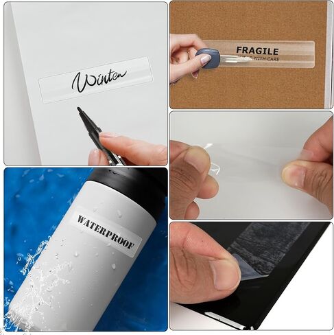 Transparent Thermal Labels 3 × 2 Inch Self Adhesive Printer Clear Stickers Vinyl Waterproof Roll Decals Rectangle Name Tag for Address Design DIY Logo Business 300 PCS in Kuwait