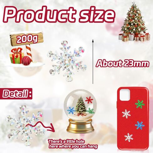 Silver Snowflake Decorations for Crafts, 2080 Pcs Snowflake Glitter Laser Sequins, 0.9 Inch Plastic Shinny Glitter Christmas Snowflake Ornaments for Birthday Wedding, Bridal Shower, DIY Projects in Kuwait