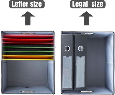 EOOUT 2 Pack File Organizer Box, File Box for Hanging Files, File Organizer Box with Handles, File Storage Organizer for Letter/Legal - Dark Gray in Saudi Arabia