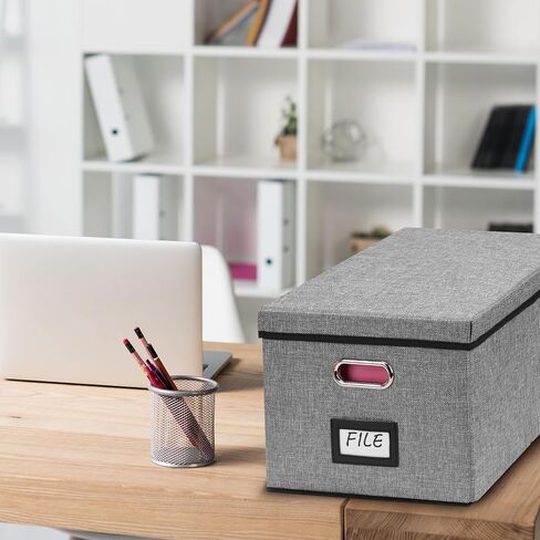 EOOUT 2 Pack File Organizer Box, File Box for Hanging Files, File Organizer Box with Handles, File Storage Organizer for Letter/Legal - Dark Gray in Saudi Arabia