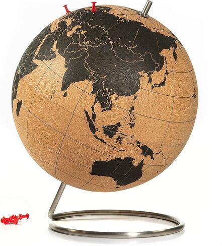 Suck UK | Cork Globe | Push Pin Globe | World Map Pin Board | Travel Map With Pins | Desk Decor & Office Decor | World Globe Decor Travel Decor | Interactive Globe | Travel Gifts For Women | Large in Saudi Arabia