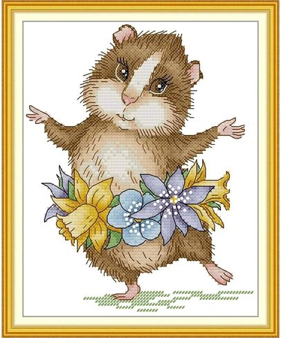 ITSTITCH Stamped Cross Stitch Kits- Full Set of Embroidery for Beginners or Adults,14 CT 2 Strands DIY Pixie Hollow Patterns Counted Arts Craft 16.1×20.5 inch in Kuwait