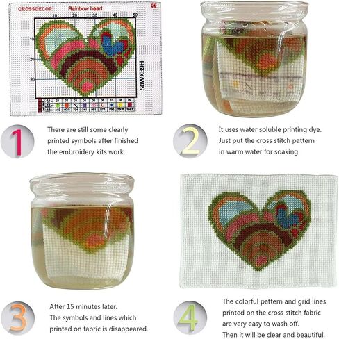 ITSTITCH Stamped Cross Stitch Kits- Full Set of Embroidery for Beginners or Adults,14 CT 2 Strands DIY Pixie Hollow Patterns Counted Arts Craft 16.1×20.5 inch in Kuwait