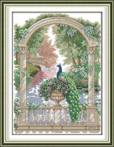 Happy Forever Cross Stitch Kits 11CT Stamped Patterns for Kids and Adults, Preprinted Embroidery kit for Beginner, Animals 7 (D120 Art of Hummingbirds, Size 12''x23'') in Saudi Arabia