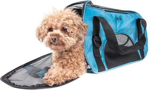 Pet Life 'Altitude-Force' Airline Pet Carrier - Sporty Zippered and Folding Collapsible Travel Cat and Dog Carrier - Travel Pet Carrier with Included Over-The-Shoulder Straps and Pet Mat in Saudi Arabia