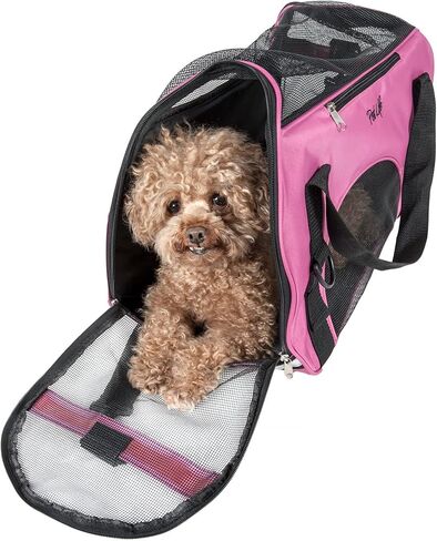Pet Life 'Altitude-Force' Airline Pet Carrier - Sporty Zippered and Folding Collapsible Travel Cat and Dog Carrier - Travel Pet Carrier with Included Over-The-Shoulder Straps and Pet Mat in Saudi Arabia